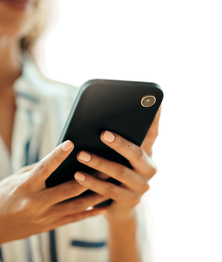 Woman holding mobile phone